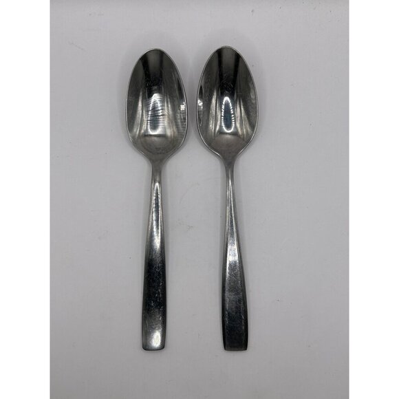 Oneida Silver Continuum Stainless Steel 18/0 Glossy teaspoons 2 Flat Tip 2015-20 - Picture 3 of 5